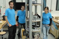 Els estudiants seleccionats: Francesc Suñol, Òscar Maldonado i Anna García