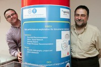 D'esquerra a dreta, Pere Baleta i Josep Lluís Larriba, dos dels fundadors de la companyia.