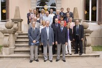 Els rectors de la Xarxa Vives davant del Rectorat de la UPC, a Barcelona