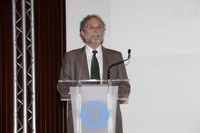 El president i fundador de La Fageda, Cristóbal Colón, durant la seva conferència.