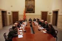 Reunió dels representants dels agents socials i econòmics que formen part del Pacte, amb Artur Mas, al Palau de la Generalitat.