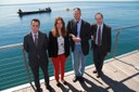 D’esquerra a dreta, Daniel Gonzàlez (sotsdirector del Laboratori d’Enginyeria Marítima de la UPC), Sonia Egea (regidora de Medi Ambient de l’Ajuntament de Badalona, Frieder Schuon, (líder del grup AERO a l'IREC), i Antoni Martínez (director general de l’IREC)