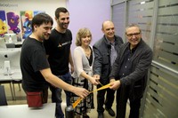 S'esquerra a dreta, Sergi Vélez i Marc Canaleta, de Social Point; Núria Castell, Josep Casanovas i Enric Fossas.