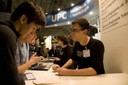 Estudiantat de la UPC informant sobre l'oferta d'estudis als visitants del Saló de l'Ensenyament 2013