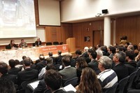 Imatge de l'acte inaugural de la conferència internacional 'Tramvia-ciutat'.