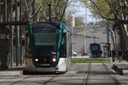 Un dels tramvies de Barcelona durant el seu recorregut