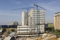 Imatge de l'edifici en construcció de la nova Escola d'Enginyeria de Barcelona