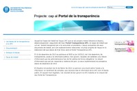 Imatge de la pàgina incial del web de l'equip de treball del Portal de la Transparència