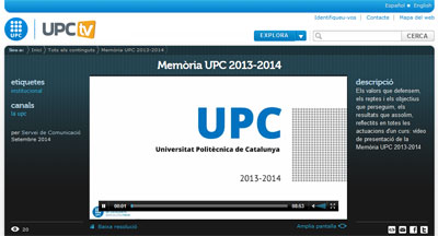 vídeo de la memòria de la upc sobre l&rsquo;activitat del curs 2013-2014