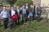 D’esquerra a dreta: el Vicerrector de Personal Docent i Investigador, Miquel Soriano; Jesús María Caum; Sara Lluch; el rector Enric Fossas; Joan Ramon Rosell; Manuel Roman; Victor Barcons, i Joaquim Fernández