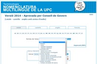 Pàgina web on es pot consultar la nomenclatura multilingüe aprovada pel Consell de Govern.